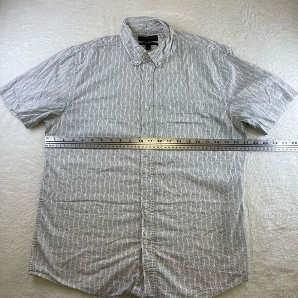 Banana Republic Men’s Patterned White button down shirt Medium Size M - Picture 5 of 10